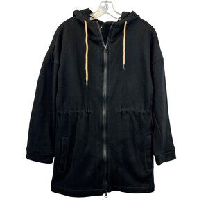 Zyia Active Womens Full Zip Sweatshirt Long Hoodie Jacket Black Size Medium